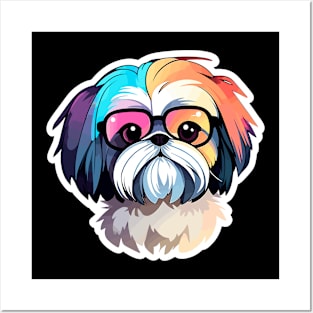 Shih Tzu Dog Illustration Posters and Art